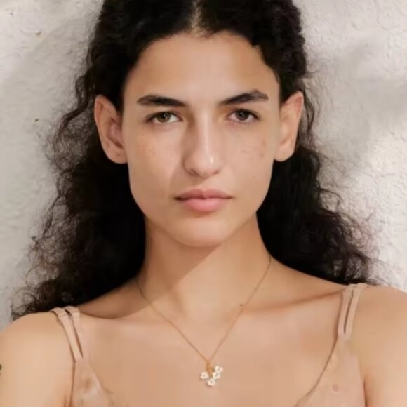 Women's Necklace, Flower Necklace, Gold Necklace, Women's Jewelry, Gift Idea - Picture 3 of 3